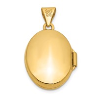 14K Yellow Gold Diamond Star 17mm Oval Locket view 3