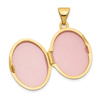 14K Yellow Gold Diamond Star 17mm Oval Locket view 4