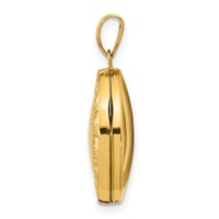 14K Yellow Gold Scalloped Border 17mm Oval Locket view 2