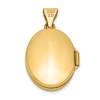 14K Yellow Gold Scalloped Border 17mm Oval Locket view 3