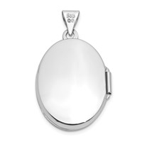 14K White Gold Scroll Design Domed 21mm Oval Locket view 3