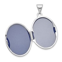 14K White Gold Scroll Design Domed 21mm Oval Locket view 4