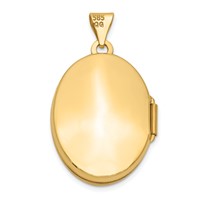 14K Yellow Gold Domed Scroll Design 21mm Oval Locket view 3