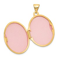 14K Yellow Gold Domed Scroll Design 21mm Oval Locket view 4