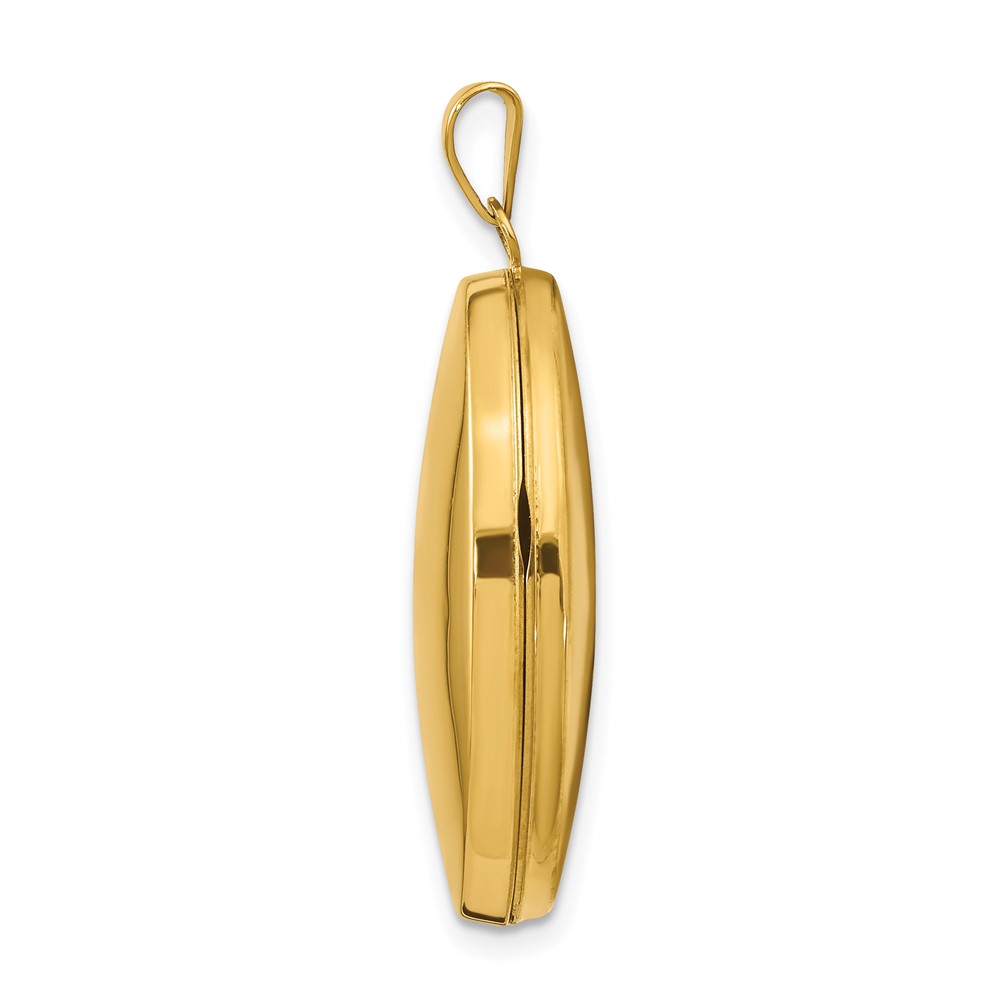 14k Polished Domed Plain 26mm Oval Locket (XL168)