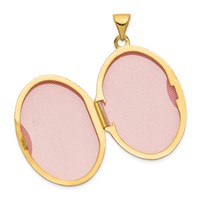14K Yellow Gold Polished Domed Plain 26mm Oval Locket view 4