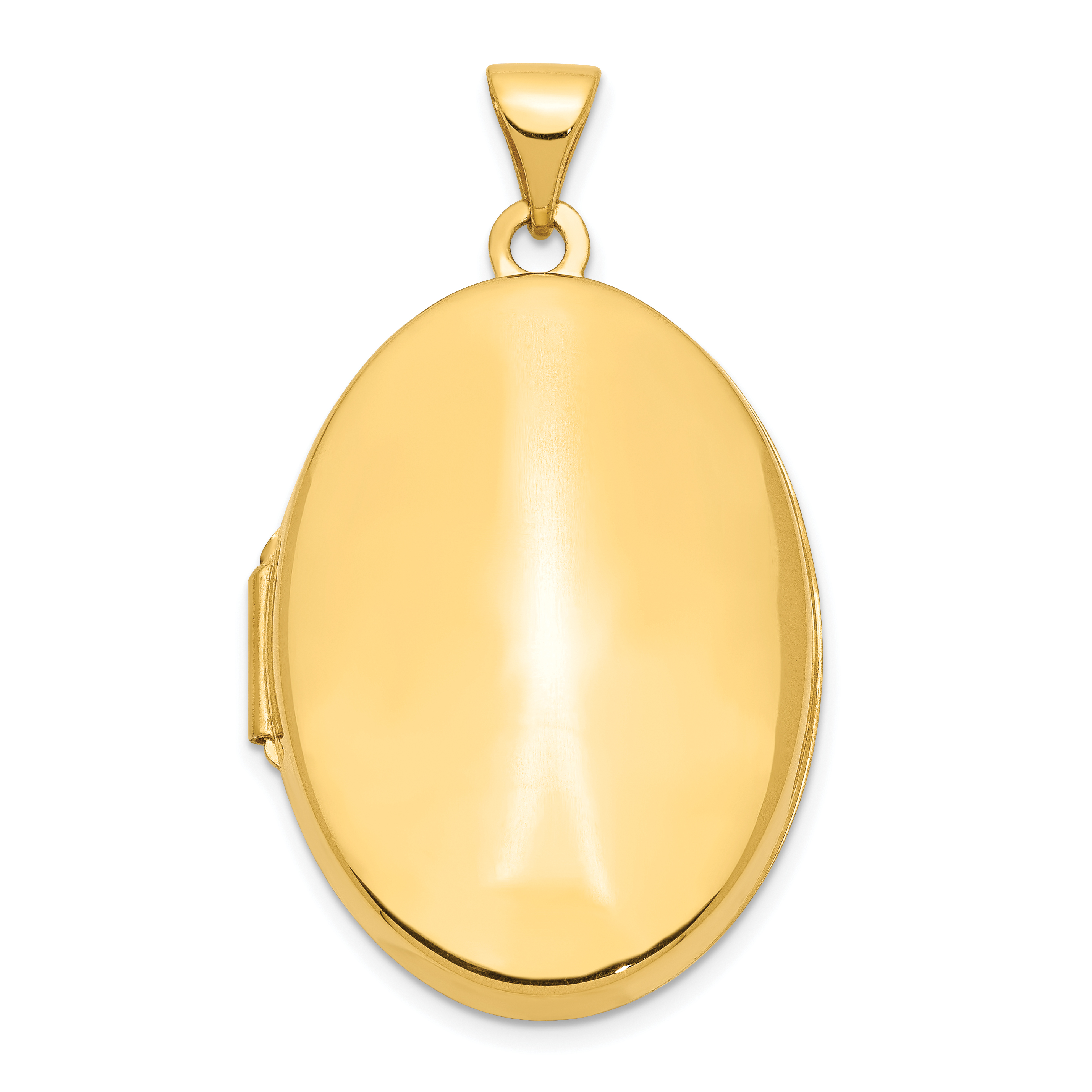 14k Polished Domed Plain 26mm Oval Locket (XL168)