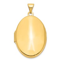 14K Yellow Gold Polished Domed Plain 26mm Oval Locket view 1