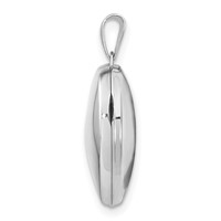 14K White Gold Polished Domed Plain 18mm Heart Locket view 2