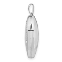 14K White Gold Scallop Design 21mm Heart Locket view 2