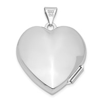 14K White Gold Scallop Design 21mm Heart Locket view 3