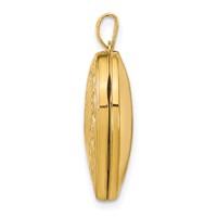 14K Yellow Gold Scallop Design 21mm Heart Locket view 2