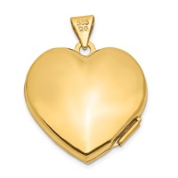 14K Yellow Gold Scallop Design 21mm Heart Locket view 3