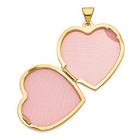 14K Yellow Gold Scallop Design 21mm Heart Locket view 4