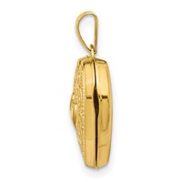 14K Yellow Gold Two Hearts 15mm Heart Locket view 2