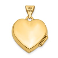 14K Yellow Gold Two Hearts 15mm Heart Locket view 3