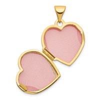 14K Yellow Gold Two Hearts 15mm Heart Locket view 4