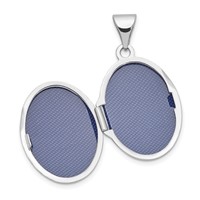 14K White Gold Floral 17mm Oval Locket view 4