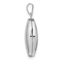 14K White Gold Polished Plain 17mm Oval Locket view 2