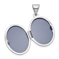 14K White Gold Polished Plain 17mm Oval Locket view 4