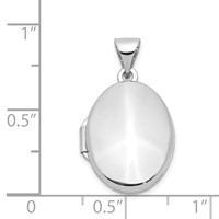 14K White Gold Polished Plain 17mm Oval Locket view 5