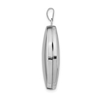 14K White Gold Polished Domed Plain 26mm Oval Locket view 2