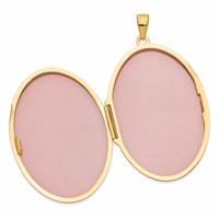 14K Yellow Gold Half Swirl Design Heavy Weight 38mm Oval Locket view 4