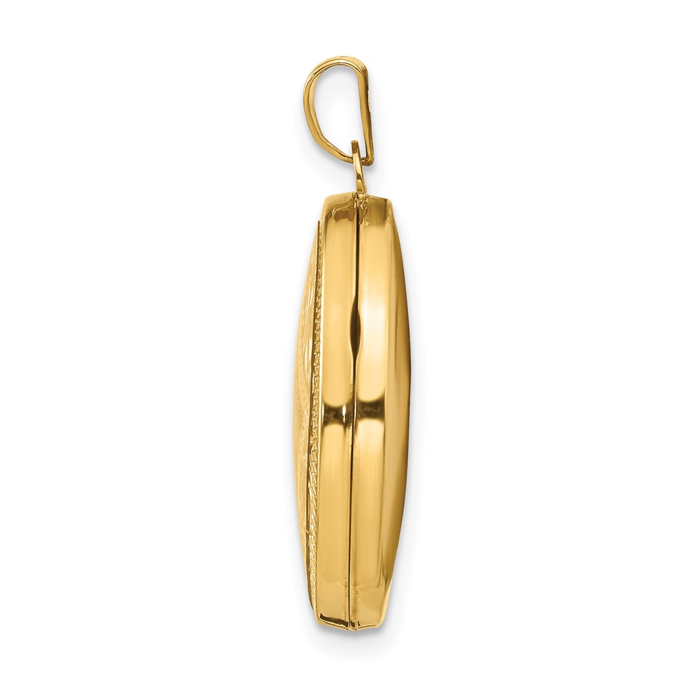 14k Diamond-shaped Design 21mm Oval Locket (XL222)