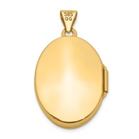 14K Yellow Gold Diamond-shaped Design 21mm Oval Locket view 3