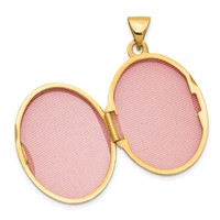 14K Yellow Gold Diamond-shaped Design 21mm Oval Locket view 4