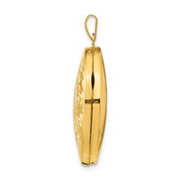 14K Yellow Gold Scroll Design 26mm Oval Locket view 2