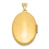 14K Yellow Gold Scroll Design 26mm Oval Locket view 3