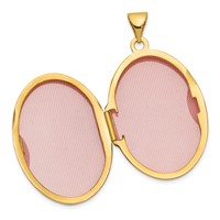 14K Yellow Gold Scroll Design 26mm Oval Locket view 4