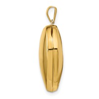 14K Yellow Gold Polished Domed 21mm Heart Family Locket Holds 4 Photos view 2