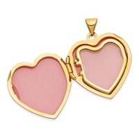 14K Yellow Gold Polished Domed 21mm Heart Family Locket Holds 4 Photos view 4