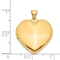 14K Yellow Gold Polished Domed 21mm Heart Family Locket Holds 4 Photos view 5