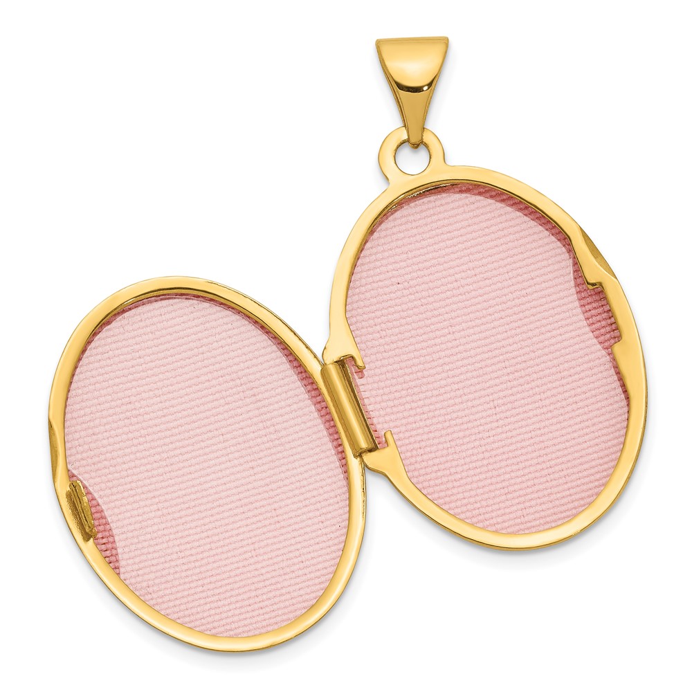 14k Heart Border 21mm Oval Locket (XL244)