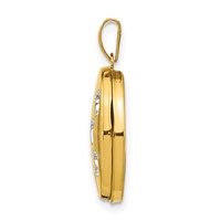 14K with White Rhodium Footprints Poem on Reverse 17mm Oval Locket view 2