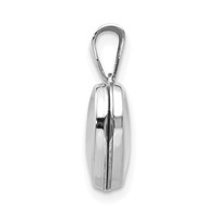 14K White Gold Polished Plain 10mm Heart Locket view 2