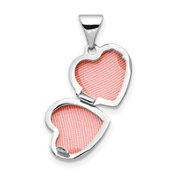 14K White Gold Polished Plain 10mm Heart Locket view 3