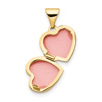 14K Yellow Gold Polished Plain 10mm Heart Locket view 3