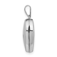 14K White Gold Polished Plain 15mm Heart Locket view 2