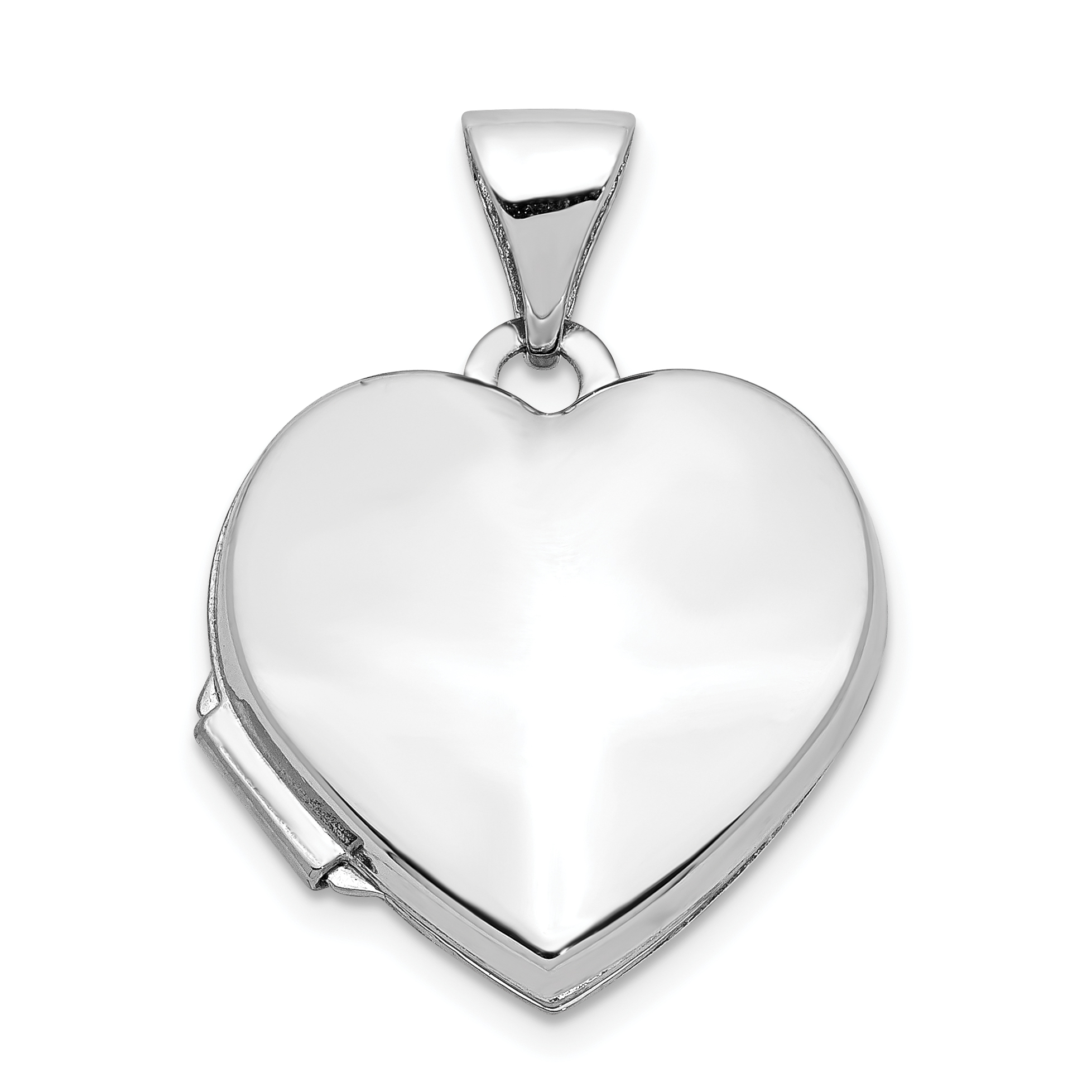 14k White Gold Polished Heart-Shaped Locket (XL305)