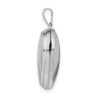 14K White Gold Polished Floral 18mm Heart Locket view 2