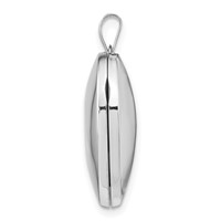 14K White Gold Polished Domed Plain 21mm Heart Locket view 2