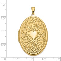 14K Yellow Gold Celtic Knot Heart with Poem on Reverse 38mm Oval Locket view 5