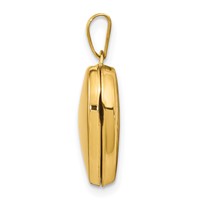 14K Yellow Gold Polished Plain 15mm Heart Locket view 2