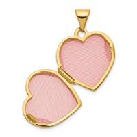 14K Yellow Gold Polished Plain 15mm Heart Locket view 5