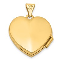 14K with White Rhodium Daughter Script Floral 18mm Heart Locket view 3