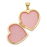 14K with White Rhodium Daughter Script Floral 18mm Heart Locket view 4